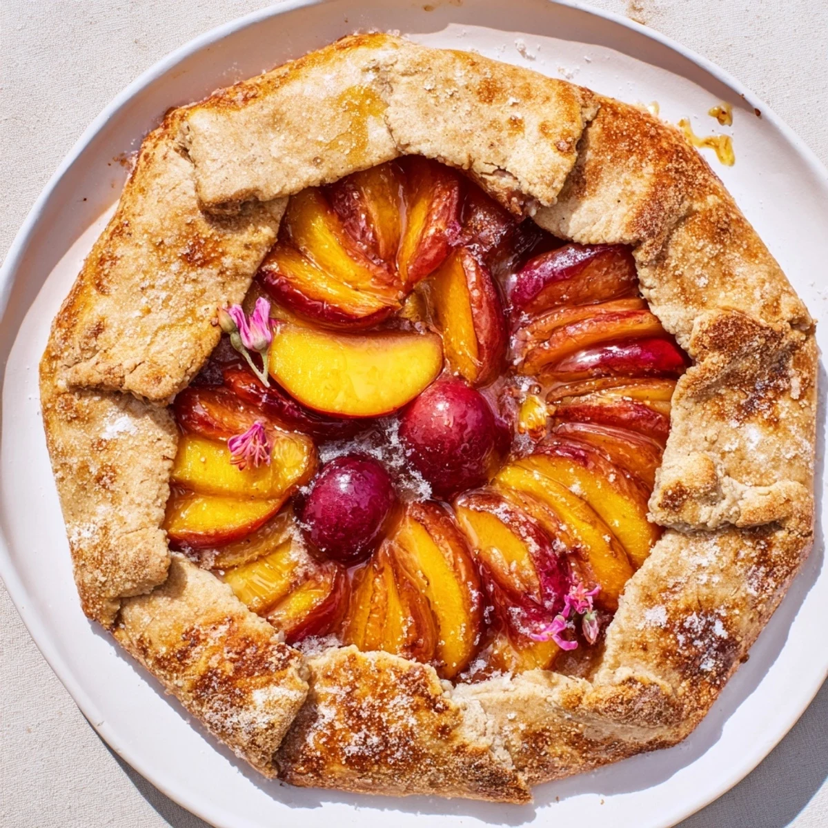 Golden, flaky crust encases warm, juicy plums in this delicious Honey and Plum Galette.