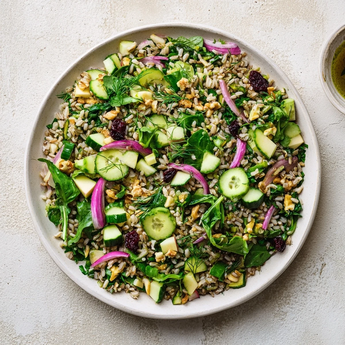 Steaming wild rice and tart cranberries are featured in this light forest-inspired salad.