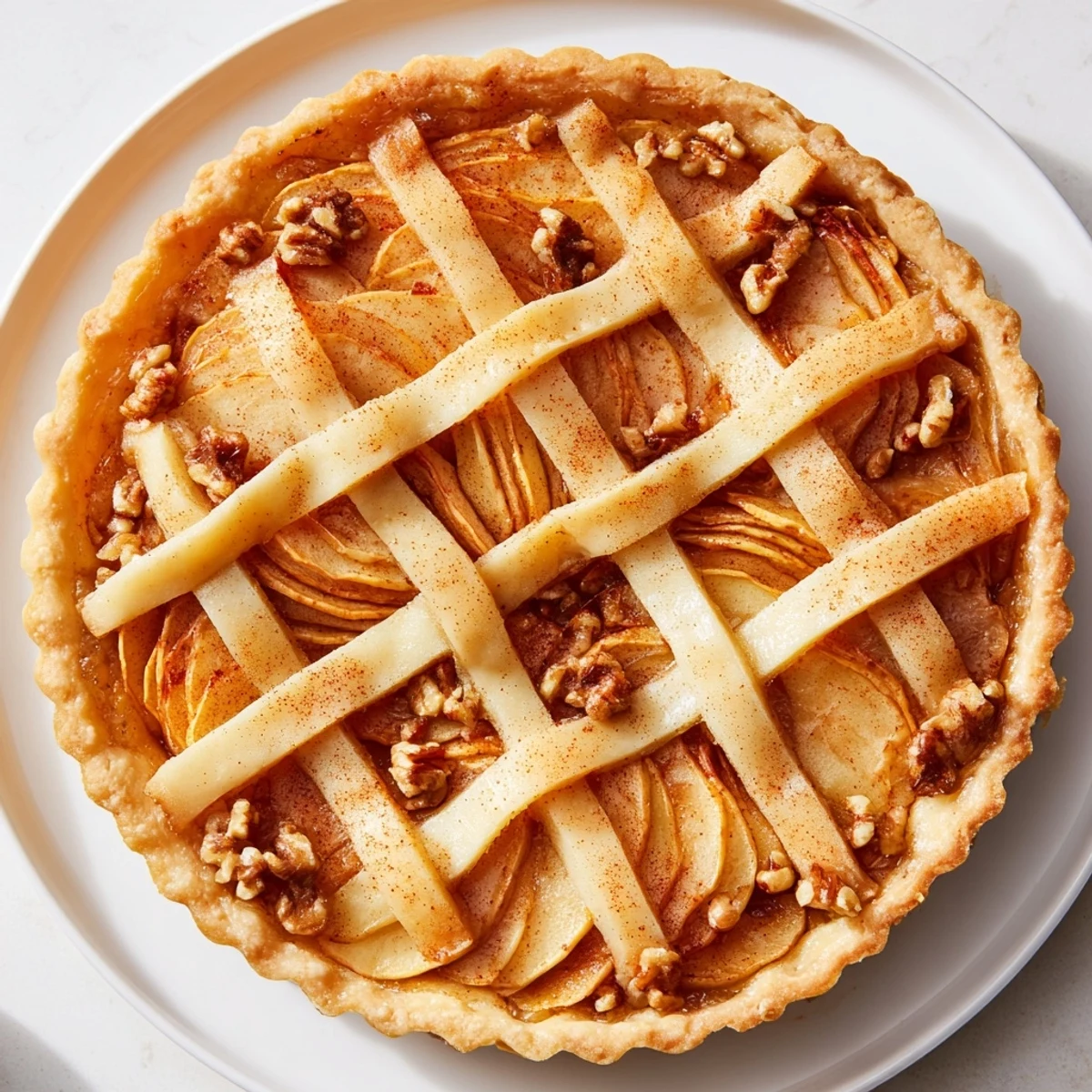 Imagine a rustic presentation of The Lattice Orchard; a perfect, homemade apple dessert.