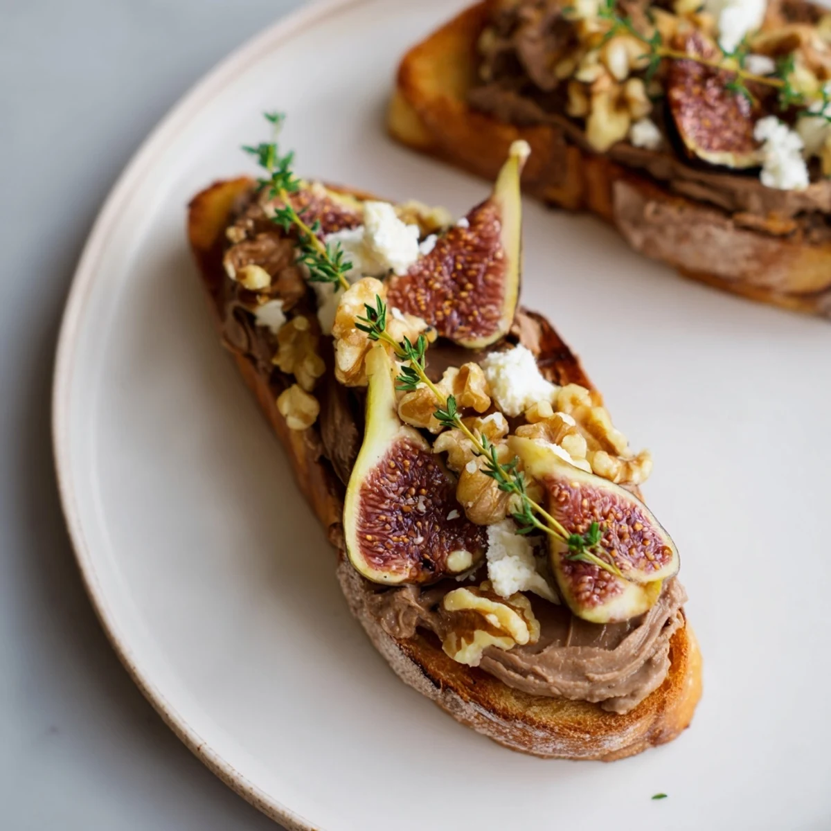 A close-up of The Royal Tapestry shows glistening pâté, contrasting figs, and creamy goat cheese ready to eat.