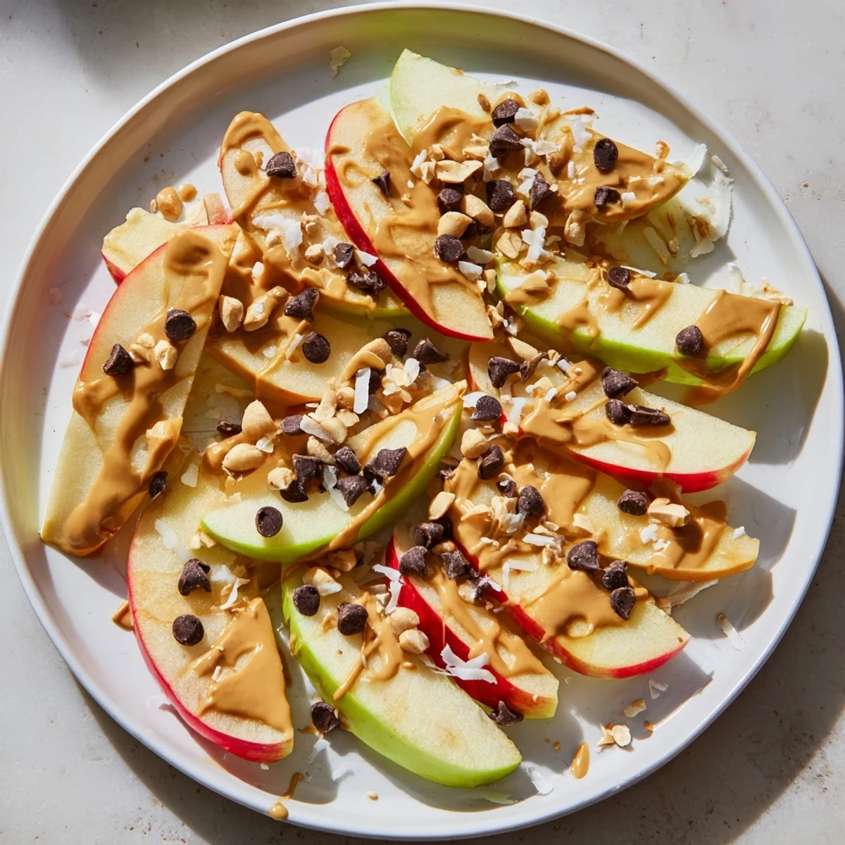 Imagine creamy peanut butter melting over apple slices in these easy and fun peanut butter apple nachos.