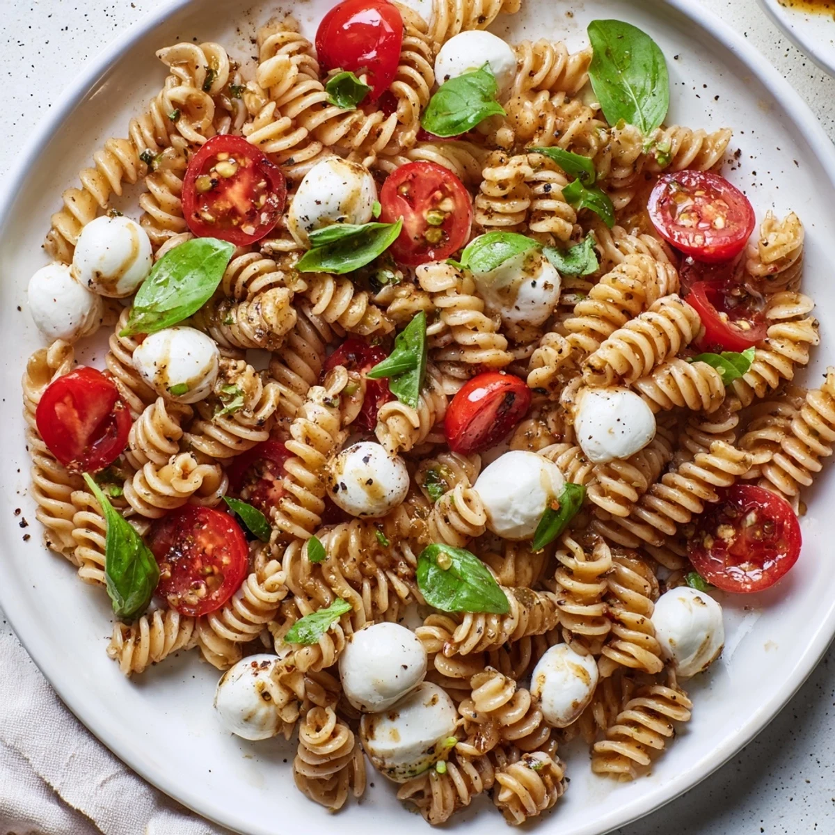 Enjoy this refreshing Caprese Pasta Salad, perfect for gatherings and featuring fresh basil and pasta.
