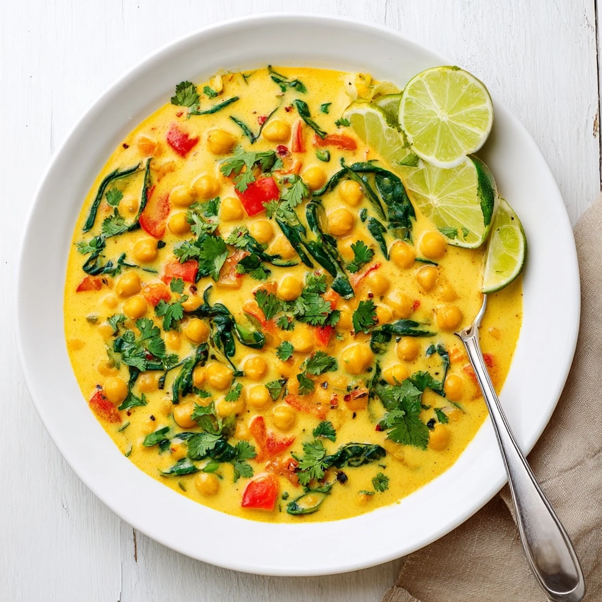 Homemade Chickpea Curry simmering in a skillet, featuring aromatic spices, creamy coconut milk, and juicy tomatoes, perfect for serving over basmati rice.