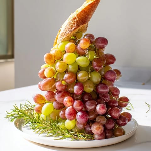 This vibrant display of a vineyard grape cluster, ready to eat, is perfect for your next party.