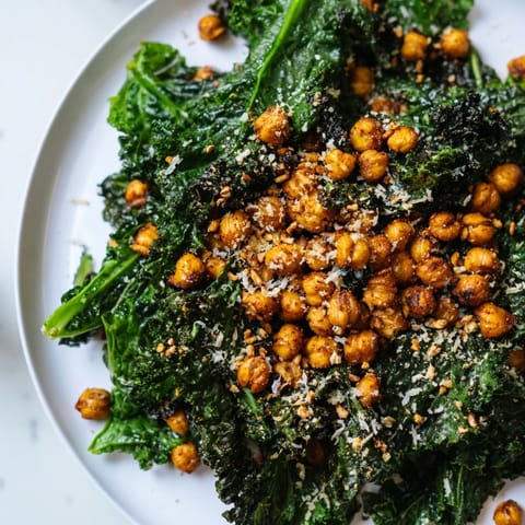 Warm Kale Crunchy Chickpeas
