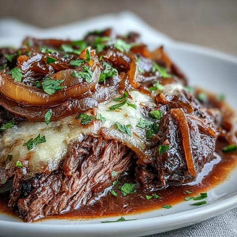 Savory Crock Pot French Onion Pot Roast