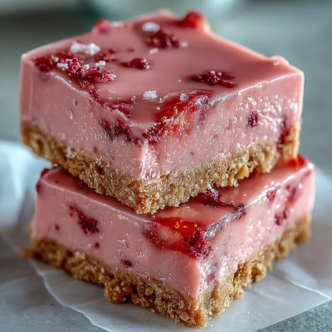 Chilled, fudgy squares of No-Bake Strawberry Fudge made with sweetened condensed milk and white chocolate.