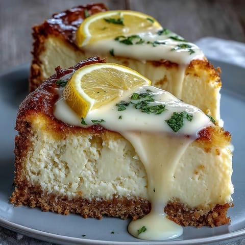 Creamy lemon cheesecake layered in individual jars with buttery graham crust and fresh berries.