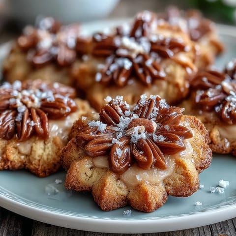 Beautiful flower-shaped shortbread cookies with golden edges, perfect for spring tea parties and dessert trays.