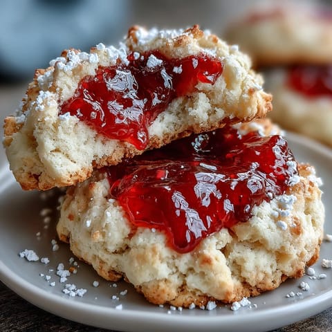 Fresh Strawberry Jam Cookies