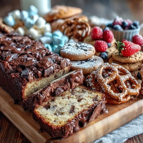 Festive dessert board with colorful cake slices, cookies, and brownie bites, perfect for graduation celebrations.