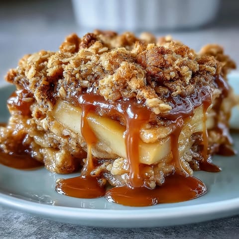 Indulgent apple crisp, kissed with whiskey, perfect for a festive Father's Day treat.