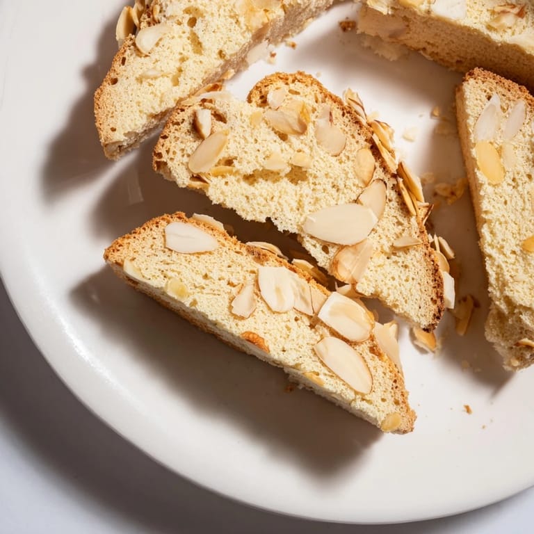 Image of homemade Soft Sweet Almond Biscotti, filled with toasted almonds, ready to dunk.