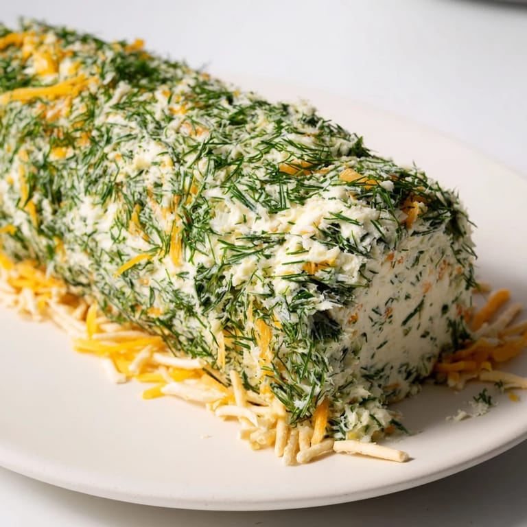 Enjoy a savory bite with the fresh herb-covered Herb-Coated Cheese Log and the cracker arrangement.