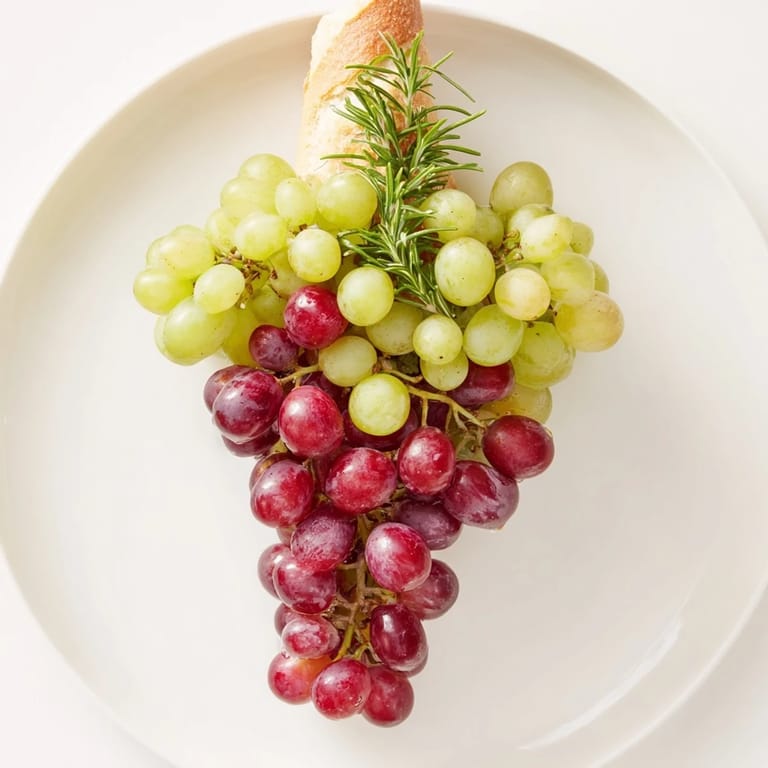 Serve a gorgeous, fresh vineyard grape cluster with red and green grapes alongside cheese and crackers.