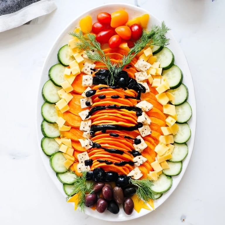 Beautifully arranged Monarch Butterfly Wings: sweet potato and cheese create wing shapes for a party.