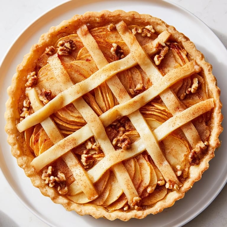 Imagine a rustic presentation of The Lattice Orchard; a perfect, homemade apple dessert.