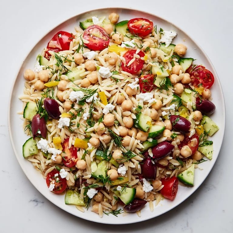 Enjoy the refreshing taste of this chilled Greek Lemon-Orzo Bean Salad, perfect for summer eating.