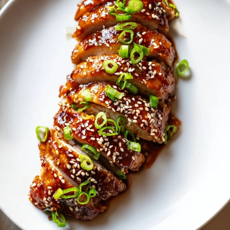 Savory Sweet and Spicy Sriracha Honey Chicken, fragrant with garlic, in a pan ready to plate.