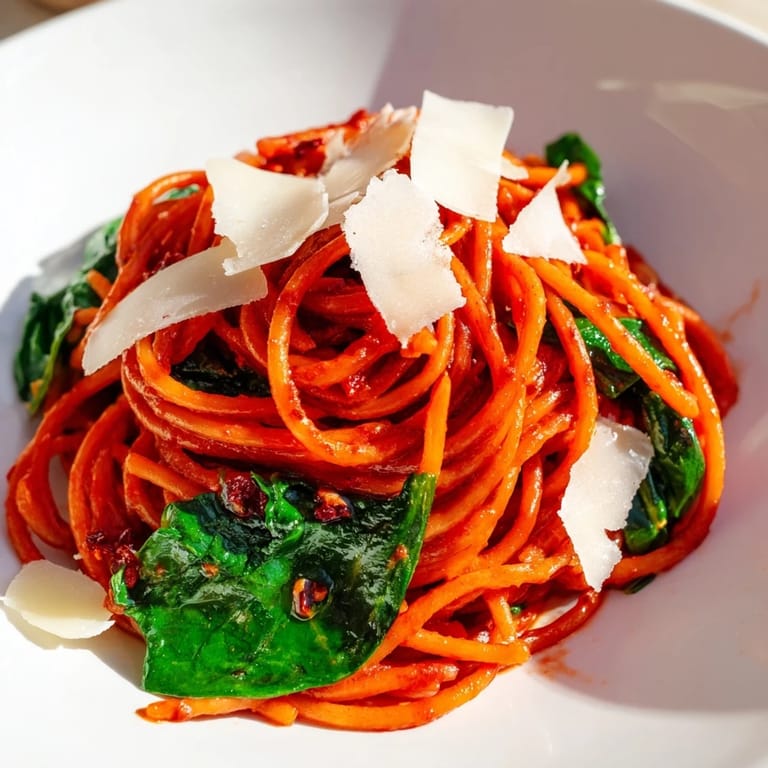 Enjoy this easy Quick Marinara Pasta with Spinach; a bright, flavorful meal ready in under 30 minutes!