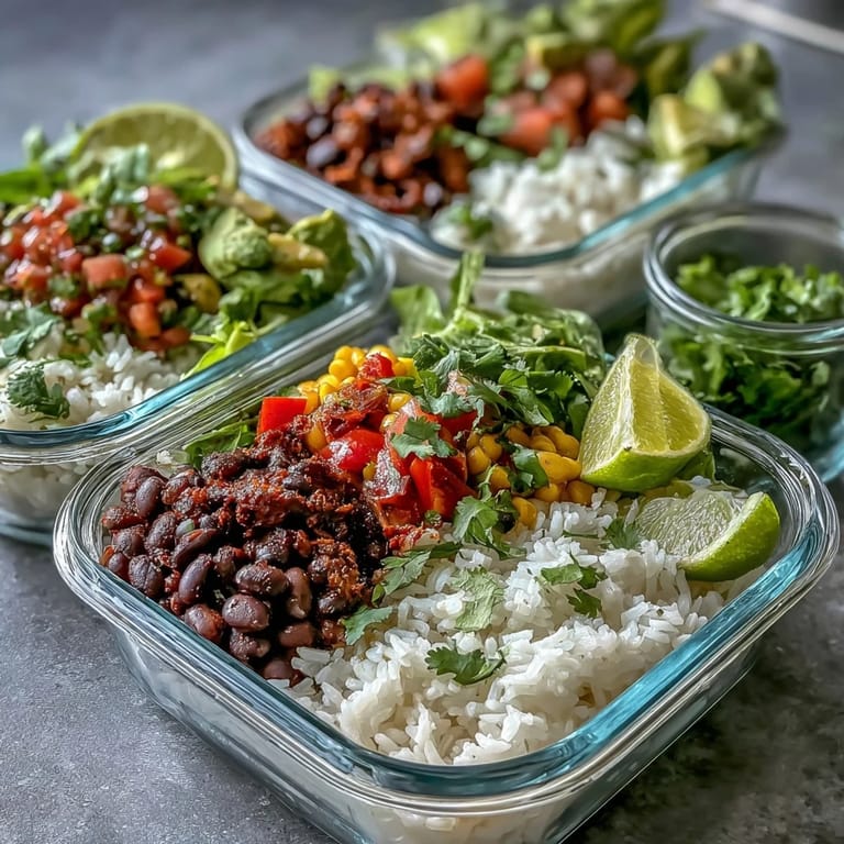 Golden tofu, fluffy rice, and black beans in a plant-based burrito bowl base, topped with fresh veggies and cilantro.