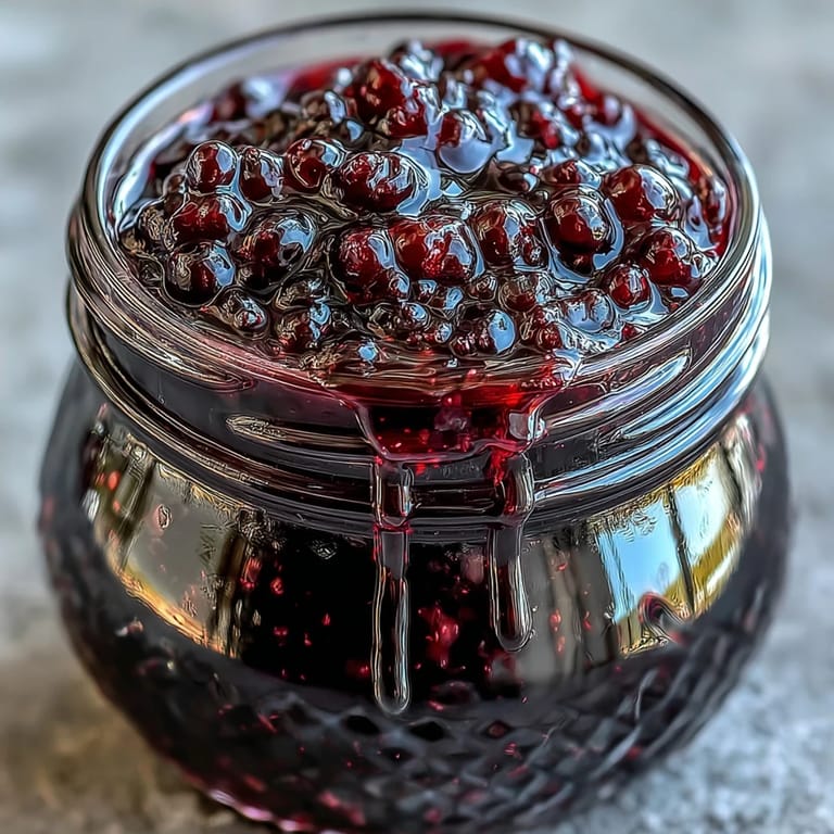 Easy Blackcurrant Liqueur poured over ice into a rocks glass, garnished with a twist of orange peel and a fresh blackcurrant.