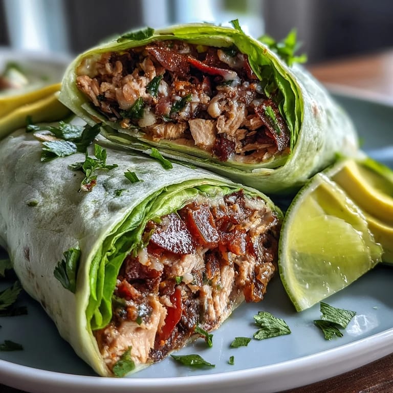 Quick turkey taco lettuce wraps filled with spiced ground turkey, colorful bell peppers, and juicy tomatoes for a light and satisfying meal.  