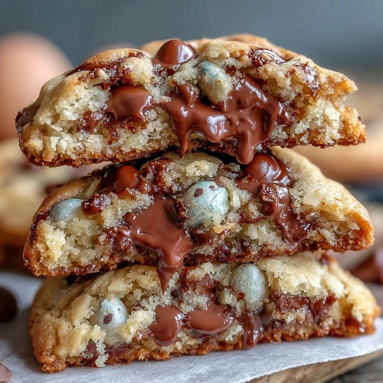 Golden-brown cookies loaded with chocolate chips and crunchy Cadbury Mini Eggs, a festive springtime treat.  