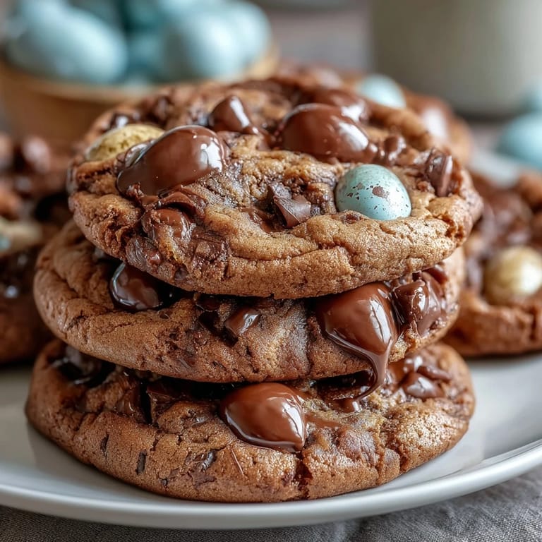 Soft, bakery-style cookies packed with chocolate chips and pastel Cadbury Mini Eggs, ideal for Easter celebrations.