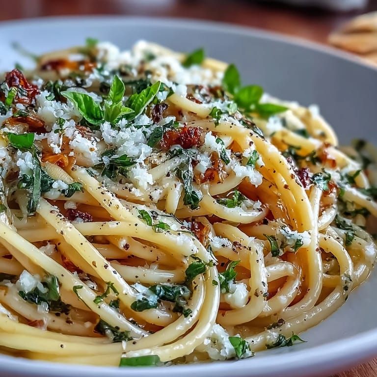 Bright and zesty pasta limone featuring al dente spaghetti tossed in creamy lemon sauce, garnished with basil and extra parmesan.  
