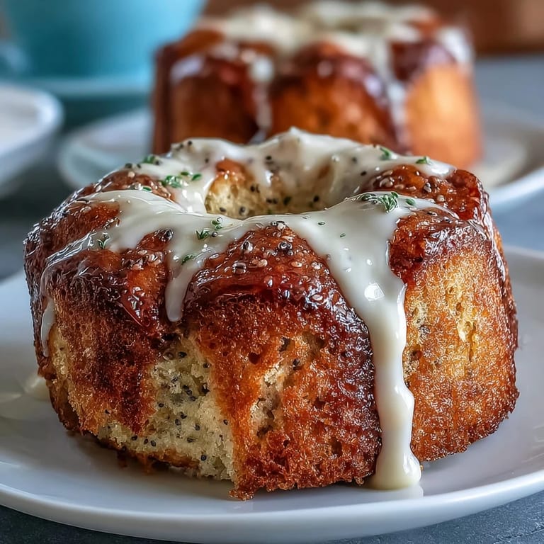 Fluffy lemon poppy seed muffins drizzled with a tangy lemon glaze, perfect for breakfast or a sweet afternoon snack.